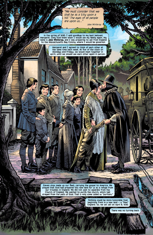 Comic book panel from "A New England" page 1